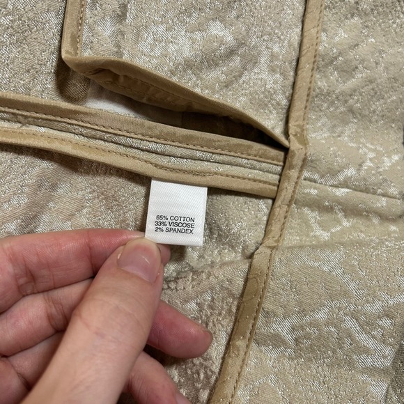 St John Womens Suit Set Ivory Blazer Pants Beige Snake Print Metallic Size 8 NWT - Picture 7 of 16